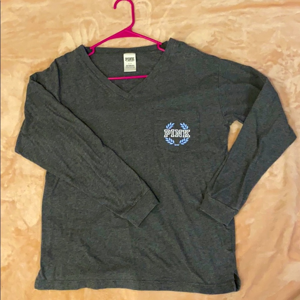 Gray PINK Long sleeve shirt